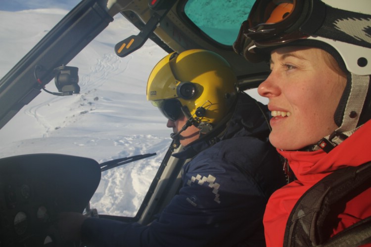 Start of the heliski season 2010. Ba Ribe ready for take of. March 13 2010  Photo: Andreas Bengtsson 